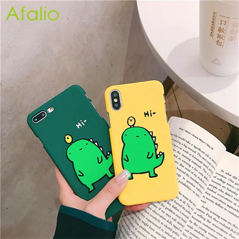 Phone Case for iPhone 8 Soft tpu Silicon Back Cover Kawaii Dinosaur Bird Pattern Coque 7 6 6s X |