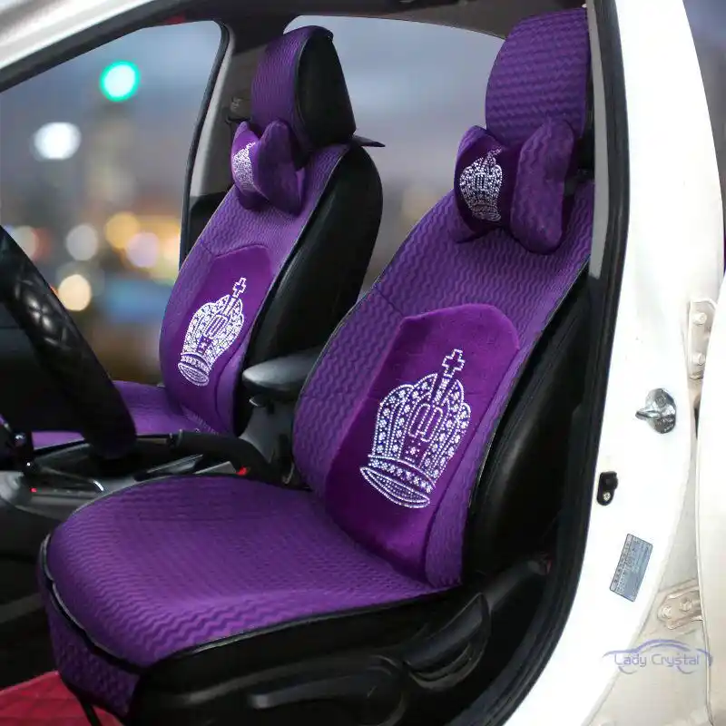 Ladycrystal Bling Bling Crown Crystal Rhinestone Auto Car Styling Seat
