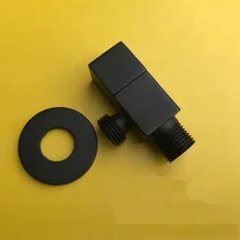 MTTUZK твердый медный черный матовый квадратный угловой клапан утолщенный кран водяной клапан горячей и холодной воды через клапан взрыва