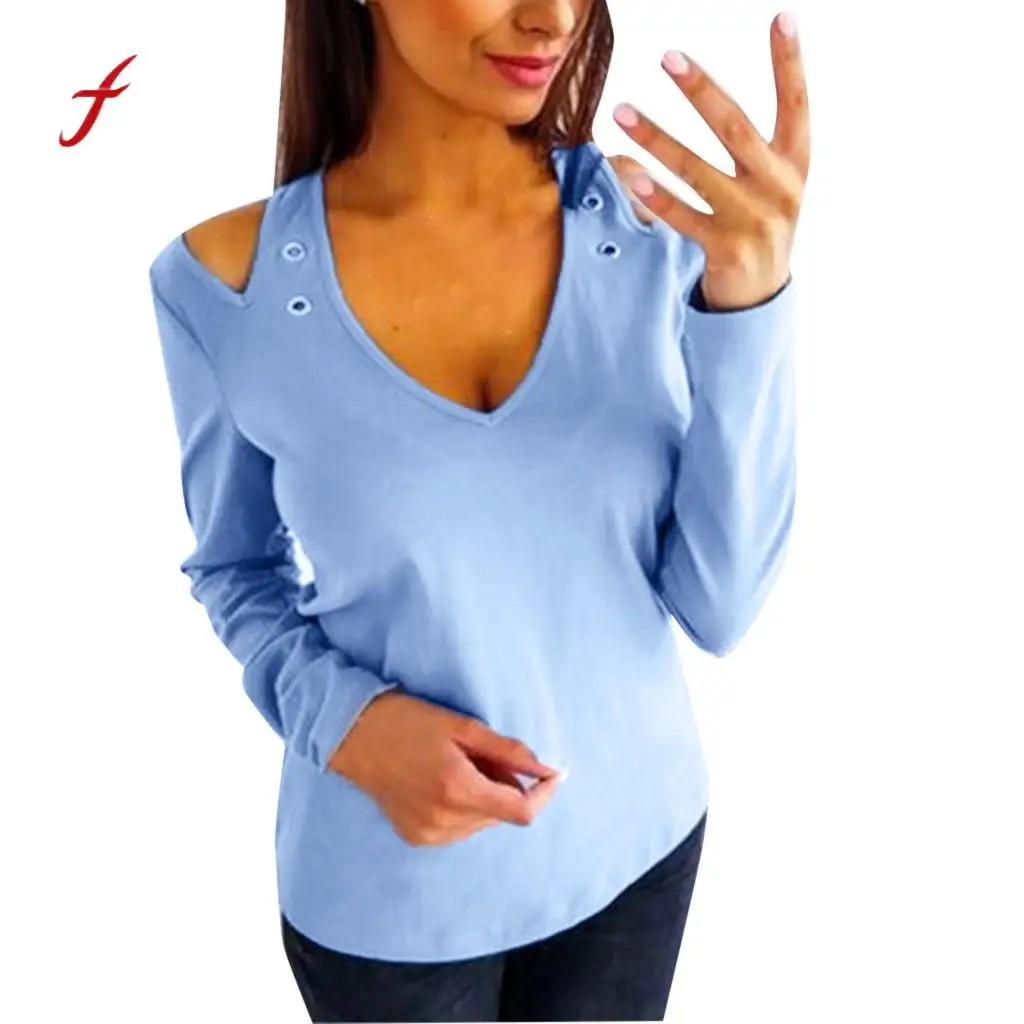

T shirt women V-neck Off Shoulder Slim Fit Solid Hollow Casual Slim Women T-Shirts korean style Plus Size roupas Feminina