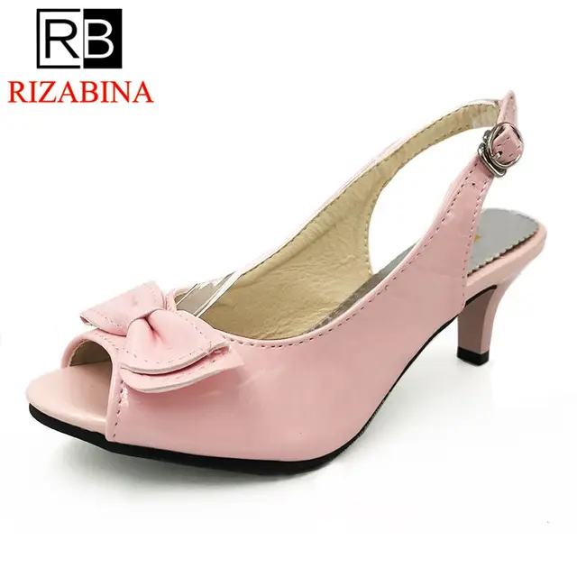 RizaBina Size30-46 Women Sandals Ankle Strap High Heels Sandals Shoes Sandals Bow Ladies Sandals Peep Toe Party shoes PA00321
