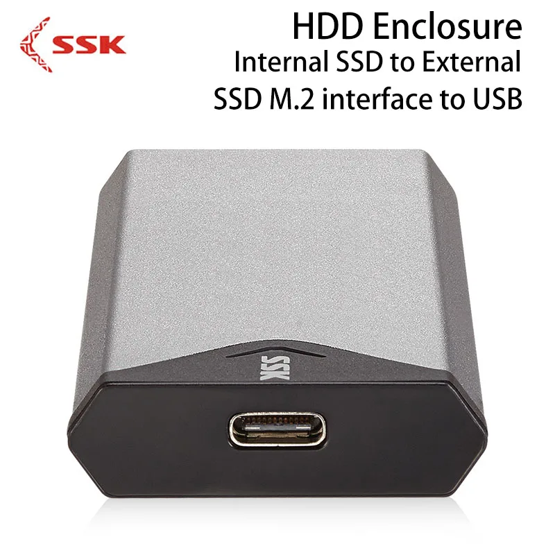 

SSK HDD Enclosure M.2 NGFF To 3.1 USB Internal SSD to External Hard Drive Disk Case SHE-C320 Hard Disk Box for Computer D