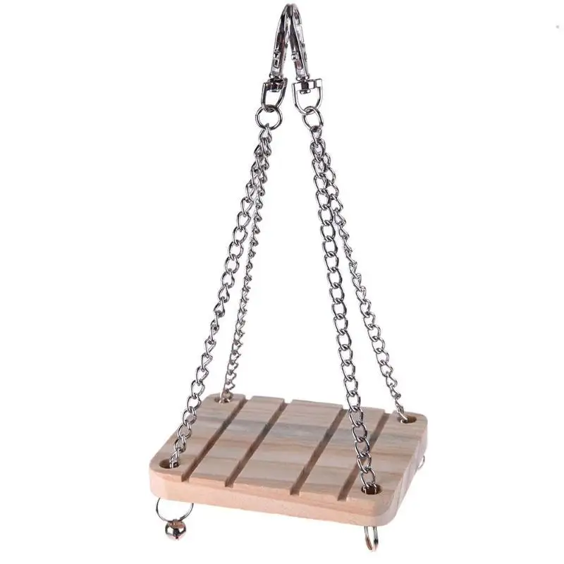 

Pet Bird Animal Wooden Toy Playing Board Hanging Swing Squirrel Funny Springboard Hamster Chinchilla Cockatiel