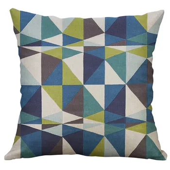 

1PC Irregular Geometric Pattern Print Cotton Linen Nonwoven Cushion Cover Pillow Cover Linen Sofa Cushion Cover 60*60cm L605