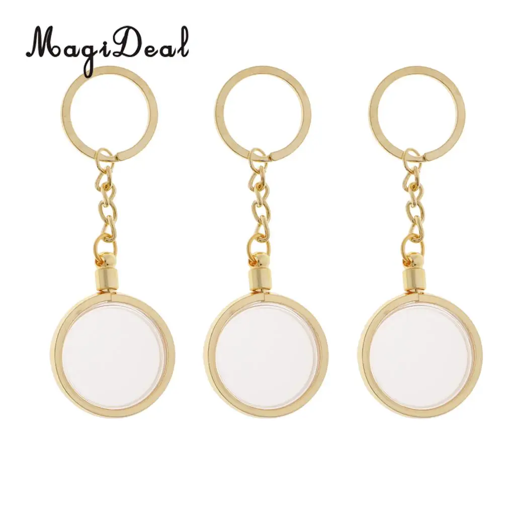 3x Coin Holder Keychain 30mm Souvenir Commemorative Coin Keyring Collection Boxes Portable