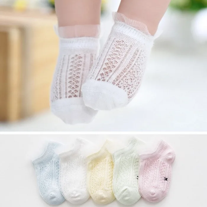 5Pairs/pack New Summer Style Baby Sock Non slip Breathable Cotton Sock