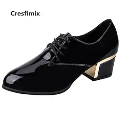 Cresfimix botas femininas/женские модные черные короткие ботильоны; красивые женские осенние красные ботинки из искусственной кожи; Милая Обувь На