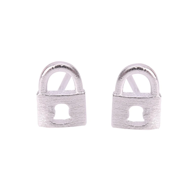 Color Small Lock Shape Earrings Fashion Earrings Jewelry For Women