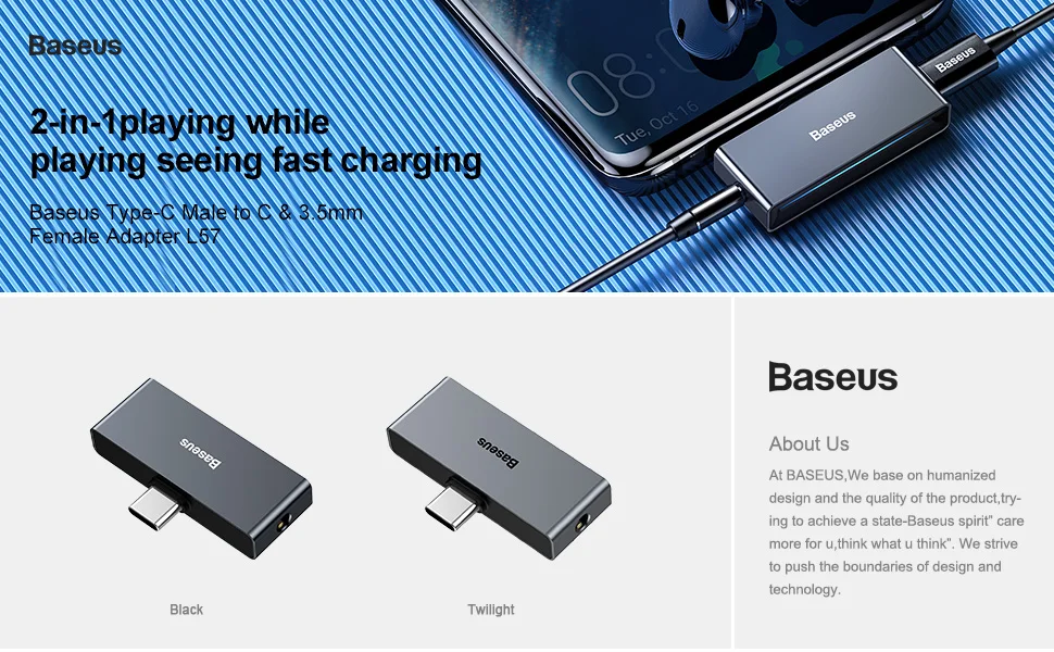 Baseus usb type C до 3,5 мм разъем для наушников AUX OTG адаптер для huawei P30 Xiaomi samsung Note 10 Plus USB-C разветвитель для быстрой зарядки