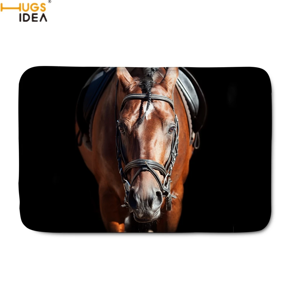 HUGSIDEA, домашний декор, входные, комнатные, для гостиной, коврики, 3D, с принтом Crazy Horse, напольный коврик, для кухни/столовой, коврики 40*60 см