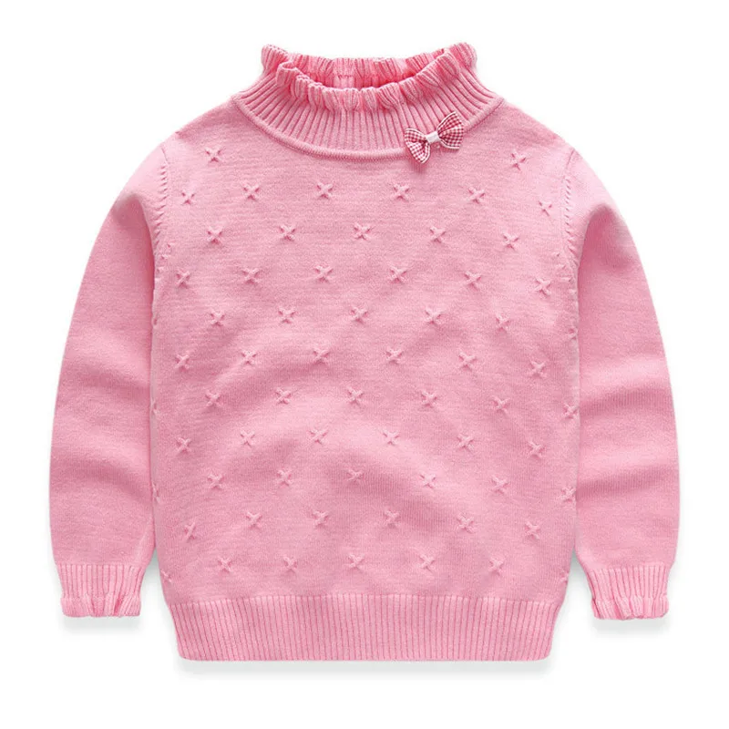 Funfeliz свитера с воротником под горло для девочек; Детский Зимний пуловер; качественный вязаный свитер; зимняя одежда для девочек; кардиган для маленьких девочек