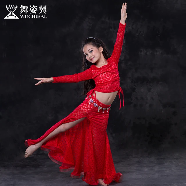 Newest Fashion high quality lace Belly dance 2pcs set for little girl