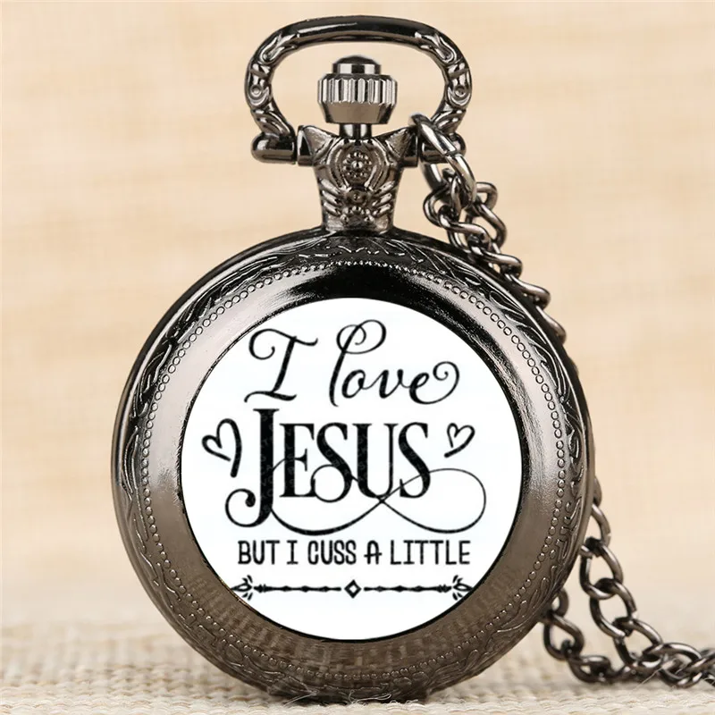 Reloj Mujer I love Jesus серии кварцевые карманные часы ретро для мужчин для женщин классический подарок для карманные часы звено цепи