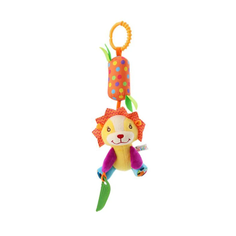 Милые животные Колокольчик для ребенка игрушки плюшевое кольцо колокольчик детская игрушка для мальчиков и девочек подарок для новорожденных детские погремушки - Цвет: SKK Lion