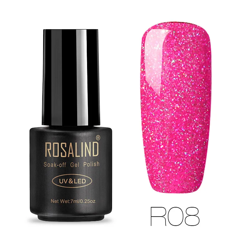 ROSALIND лак для ногтей гель лак для ногтей Гибридный 7 мл Радужный Vernis полуперманентный дизайн ногтей Маникюр для наращивания ногтей Гель-лак - Цвет: R08