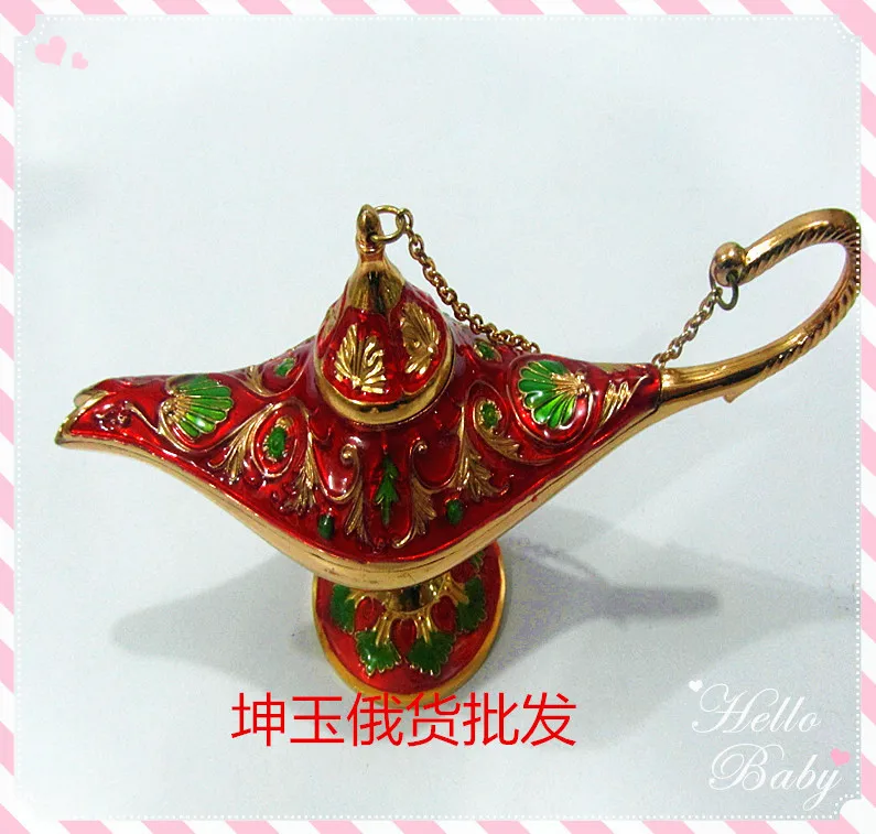 

Tibetan Bronze Red Color engraving double lamp Arab TDP 2PCS Russian tea Pot Al-addin Pakistan lamp Decoration Bronze Silver