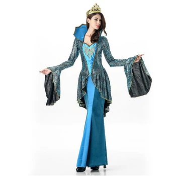 

Hot Selling Greek Goddess Costume Halloween Princess Long Dress Women Cosplay Masquerade Carnival Greek Queen Uniform Long Dress