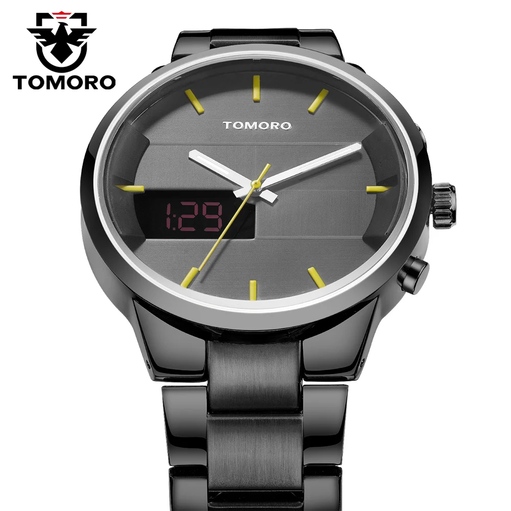 Fashion Simple Stylish Top Luxury brand TOMORO Digital LCD Watches Men