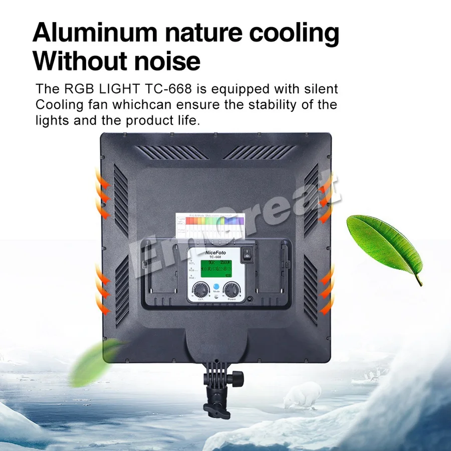 US $219.00 NiceFoto RGB FullColor Mini LED Video Light TC668 360Pcs Beads Adjustment CRI95 LCD Display Professional For Video Shooting