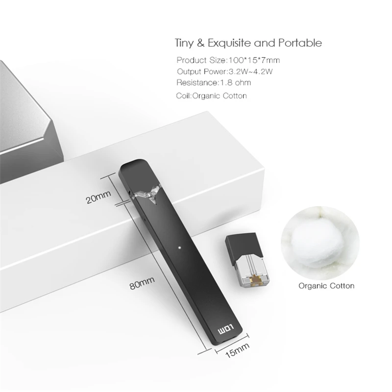 Pod Vape Kit OVNS W01 комплект электронных сигарет 280 мАч батарея 0 7 Ом мл картридж для JUUL