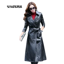 Женская куртка, пальто из искусственной кожи, пальто, большие размеры, женское длинное кожаное пальто, женский плащ, Женская мотоциклетная кожаная куртка