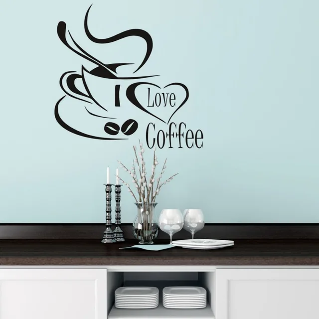 I Love Coffee Wall Decal Carino Tazza di Caffè Wall Sticker Cucina ... I Love Coffee Wall Decal Carino Tazza di Caffè Wall Sticker Cucina ...
