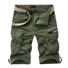 YIHUAHOO Летние повседневные шорты Мужская сумка с карманами военный армейский Грузовой мужские шорты Твердые размер плюс мужской хлопковые короткие штаны FL-1677