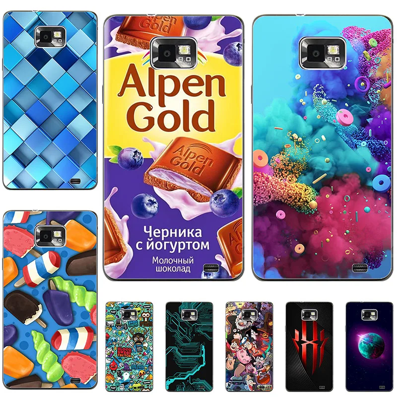 

Case For Samsung Galaxy S2 Case silicone Cover For Samsung S2 SII Patterned Cover I9100 S2 GT-I9100 soft Anti-Knock Shell