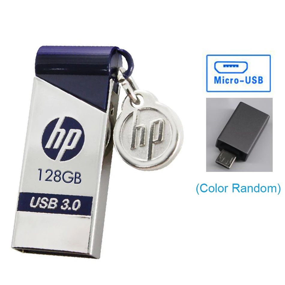 hp X715W USB3.0 высокоскоростной USB флеш-накопитель 16 ГБ 32 ГБ 64 Гб 128 Гб Водонепроницаемый Противоскользящий флеш-накопитель для компьютера и автомобиля - Цвет: Free Micro adapter