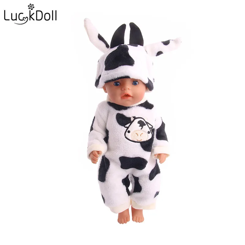 LUCKDOLL пижамы животных костюмы+ шляпа для 43 см Zaps куклы аксессуары игрушки для детей