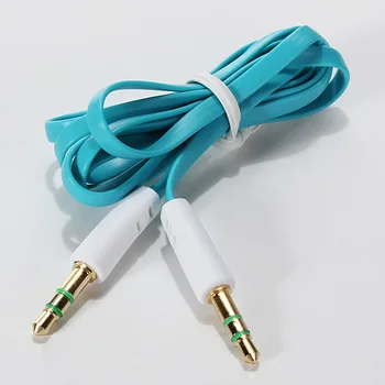 

Flat Noodle 1M 3.5mm Car Aux Audio Cable Jack Stereo Auxiliary 3ft Cords Lead for PC MP3 Adapter Speaker 500pcs