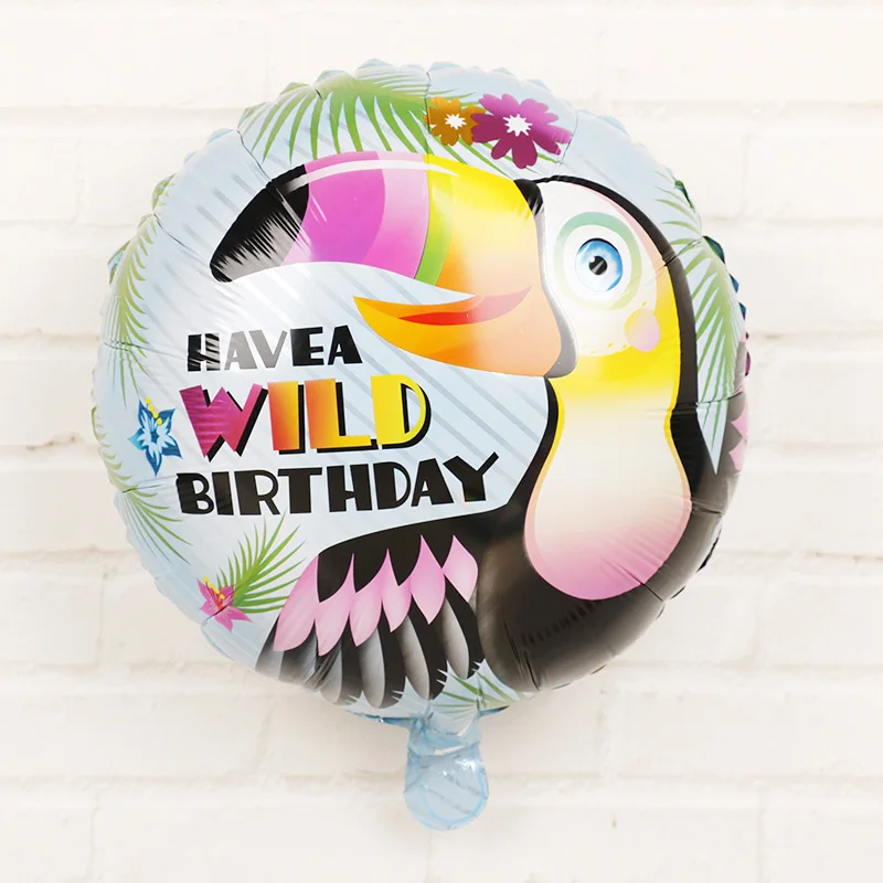 

5pcs/lot Rain forest Foil balloons Giant hornbill animals balloon 18inch babyshower boy girl Birthday party Decorations KidsToy