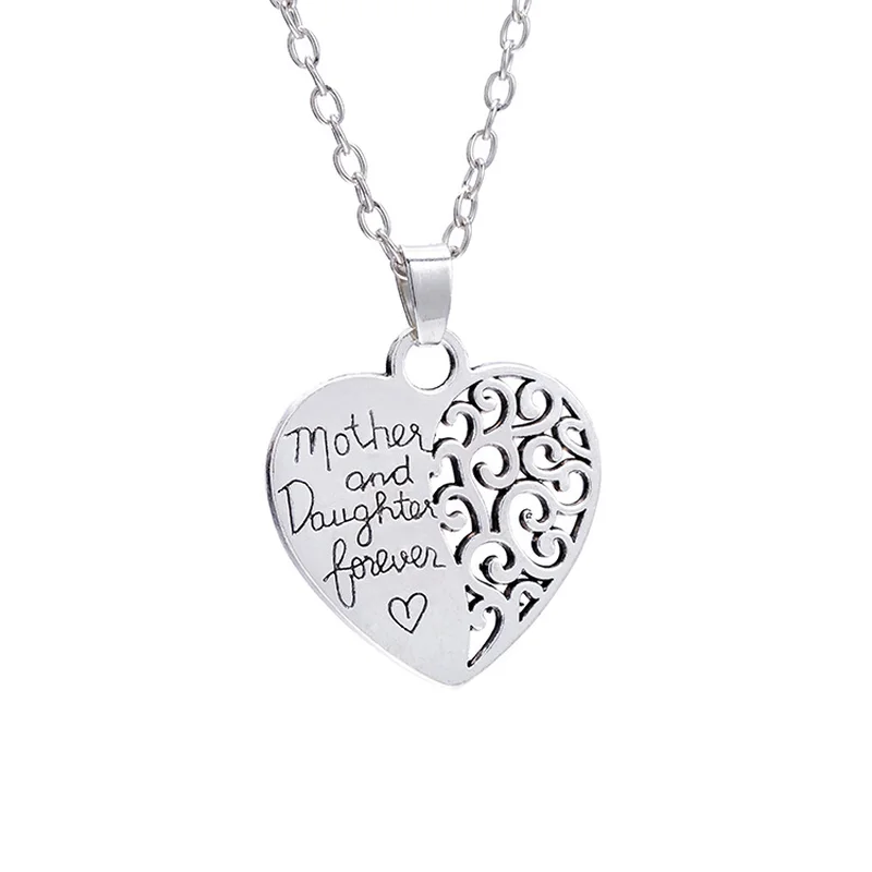 

Hollow Letter MOM Heart Shape Pendant Necklace LOVE Collares Geometric Charm Necklace Mother's Day Gift High Quality Jewelry