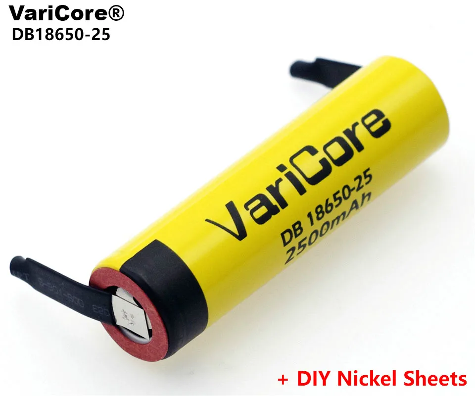 

VariCore 100% Original 18650 2500mAh Li-lon Rechargeable Battery 3.6V Power 20A discharge + DIY Nickel Sheets
