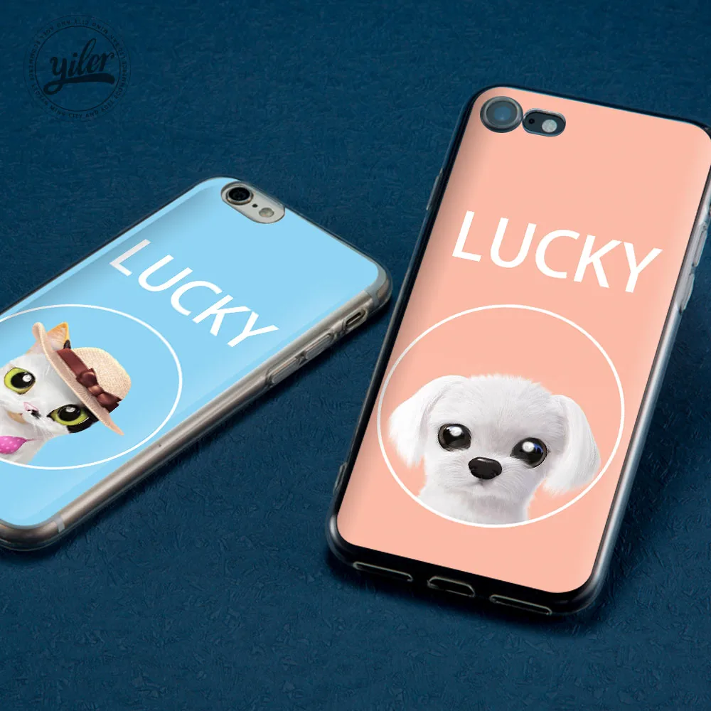 Модный чехол Lucky Dog Pink Cat Coque чехол для iPhone 7 для iPhone XS Max чехол для iPhone 6 S Чехол 7 plus 5 5S SE 8 6 7 X чехлы