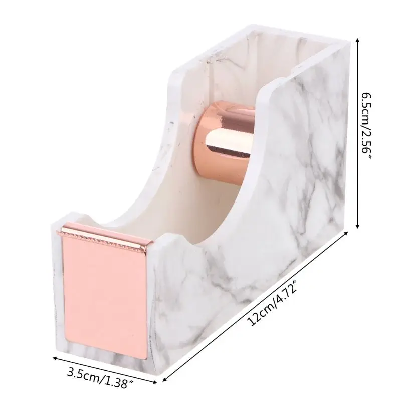 

Marble Desktop Adhesive Tape Dispenser Cutter Metal Core Office School Supplies