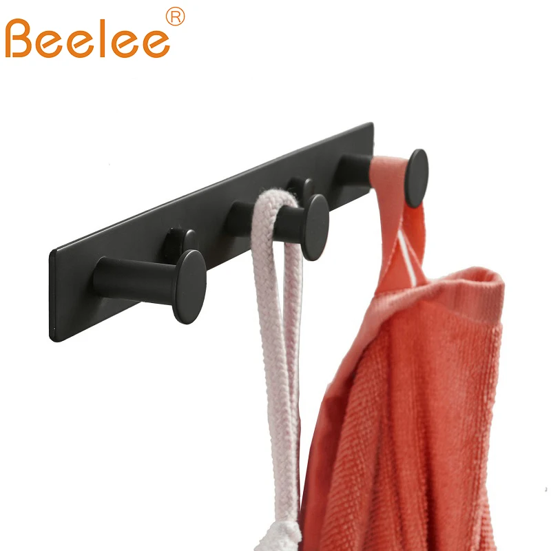 Beelee Bathroom Hooks Rail 304 Stainless Steel 3 Hook Rack with Screw Bathroom Kitchen Towel