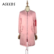 Winter zipper Christmas bomber jacket women long sleeve windbreaker army ladies coats womens down jackets plus size outerwear