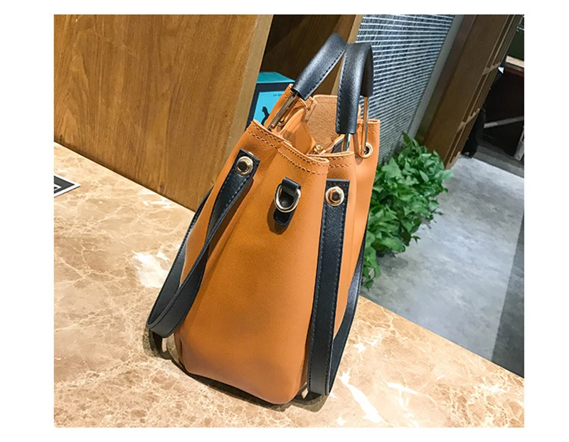 Fashion 4 Pcsset Women Composite Handbag Ribbon Shoulder Crossbody Bucket Bag Totes Large Capacity Casual Female Shopper SS3511 (14)