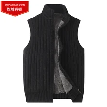 Brand Plus Size 6XL Mens Cardigan Sweater Famous Brand Clothing Zipper Male Sweaters Top Quality Cardigan For Men Sleeveless