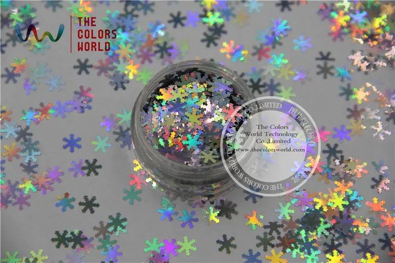 Forma do Floco de Neve Spangles para a Arte do Unha e Suprimentos Laser Holográfico Prata Brilho Paillette 6.0mm Tamanho Diy Tca100 Cor 3 forma do floco de neve 6.0mm tamanho