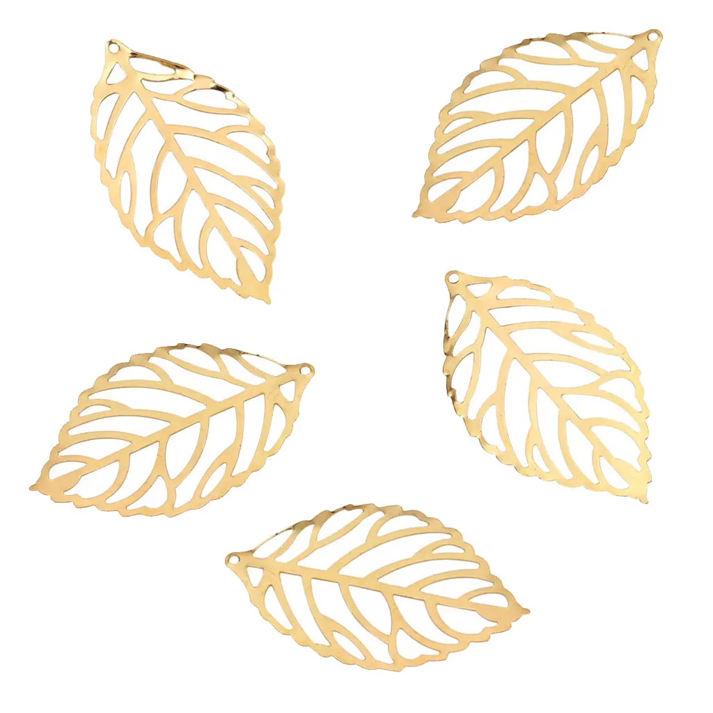  200pcs Alloy Filigree Leaves Charms Pendants Jewelry Making Findings DIY Craft for DIY Chinese Hairpin Hair Accessories