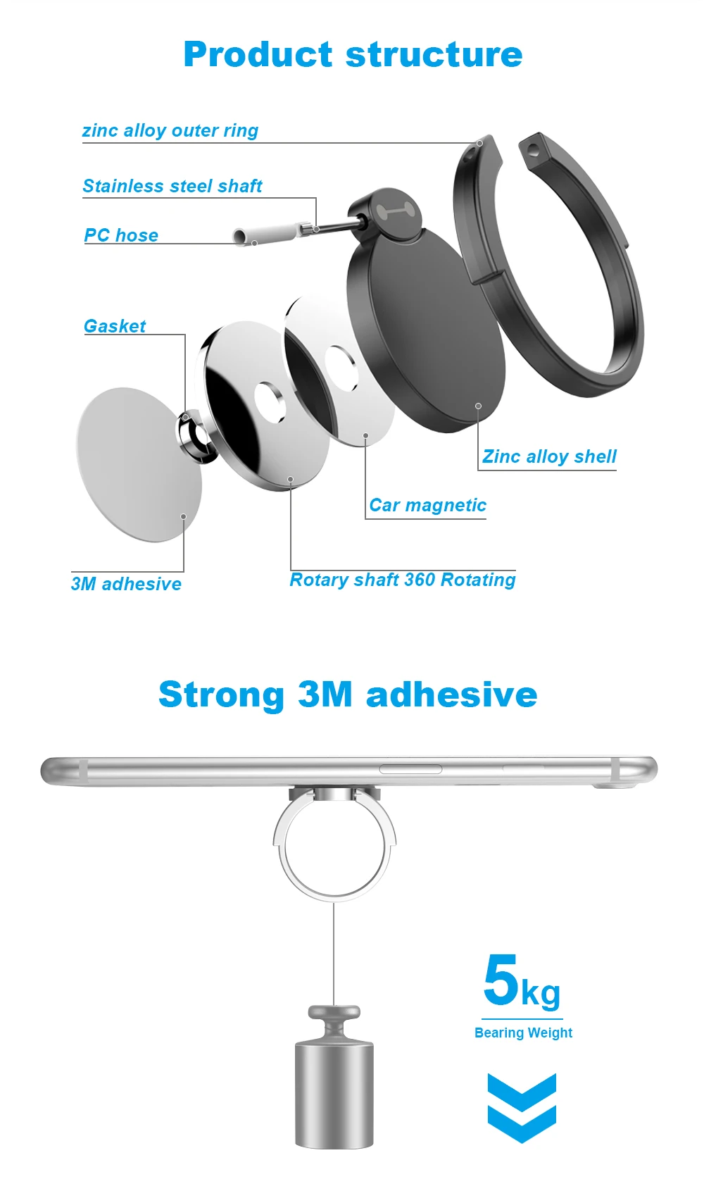 Ascromy Mobile Phone Finger Ring Holder Anime For iPhone 7 8 X 6 iPhone7 Samsung Cell Smartphone Magnetic 360 Stand anillo movil Cellphone porta celular Accessories (3)