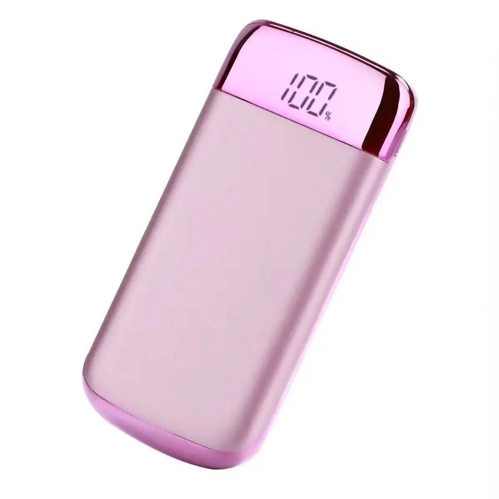 20000 мАч Внешний аккумулятор, внешний аккумулятор, 2 USB LC, внешний аккумулятор, портативное зарядное устройство для мобильного телефона, для Xiaomi Mi, iphone 8, 18650 - Цвет: rose gold