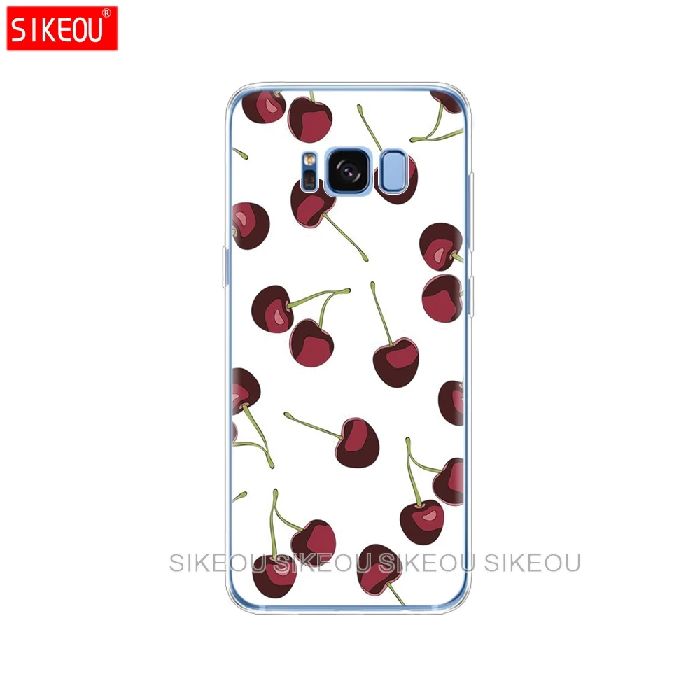 Силиконовый чехол для Samsung Galaxy S9 S8 S7 S6 edge S5 S4 S3 PLUS телефона с фруктовыми вишнями и