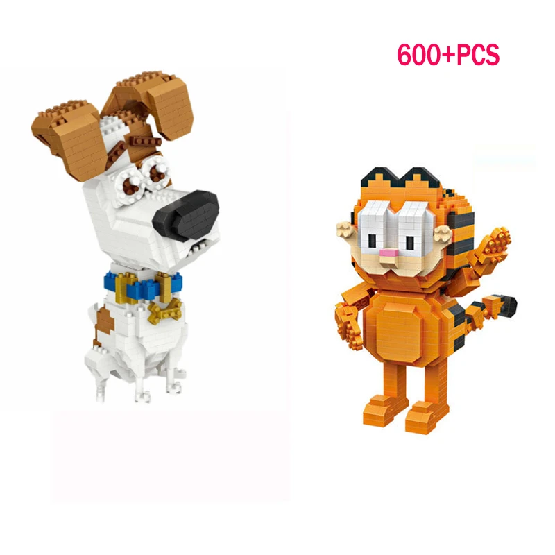 Lwko ガーフィールド Odie オレンジ猫犬漫画のキャラクターのアメリカビルディングダイヤモンドブロック図のおもちゃ子供のための 14 の年齢 Blocks Aliexpress
