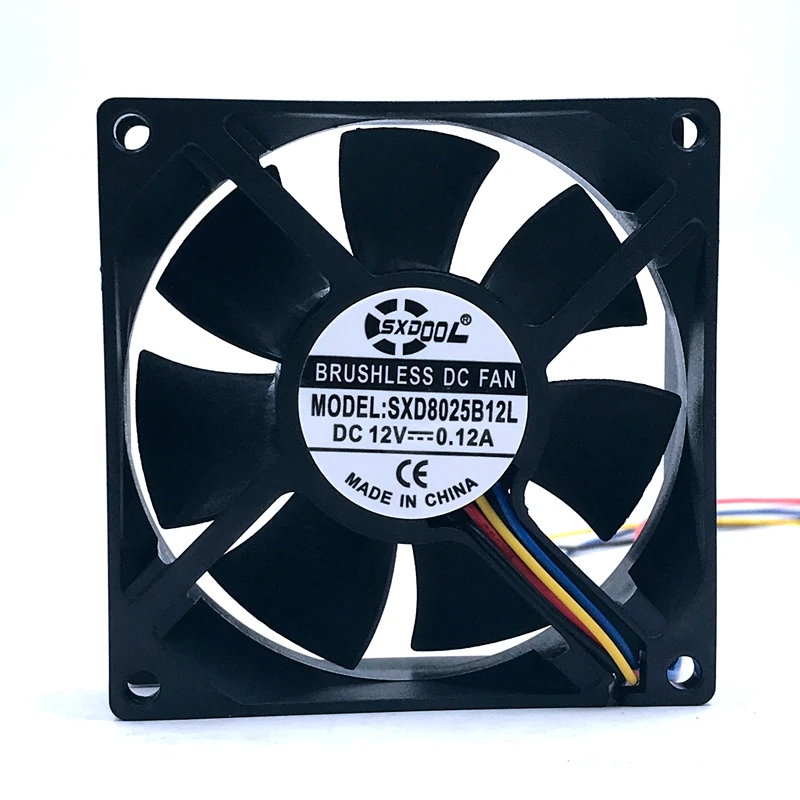 10pcs cooling fan 8cm new sxdool sxd8025b12l dual ball DC 12V 0.12A 3300RPM replace AFB0812SH AUB0812VH AUB0812SH cooling fan