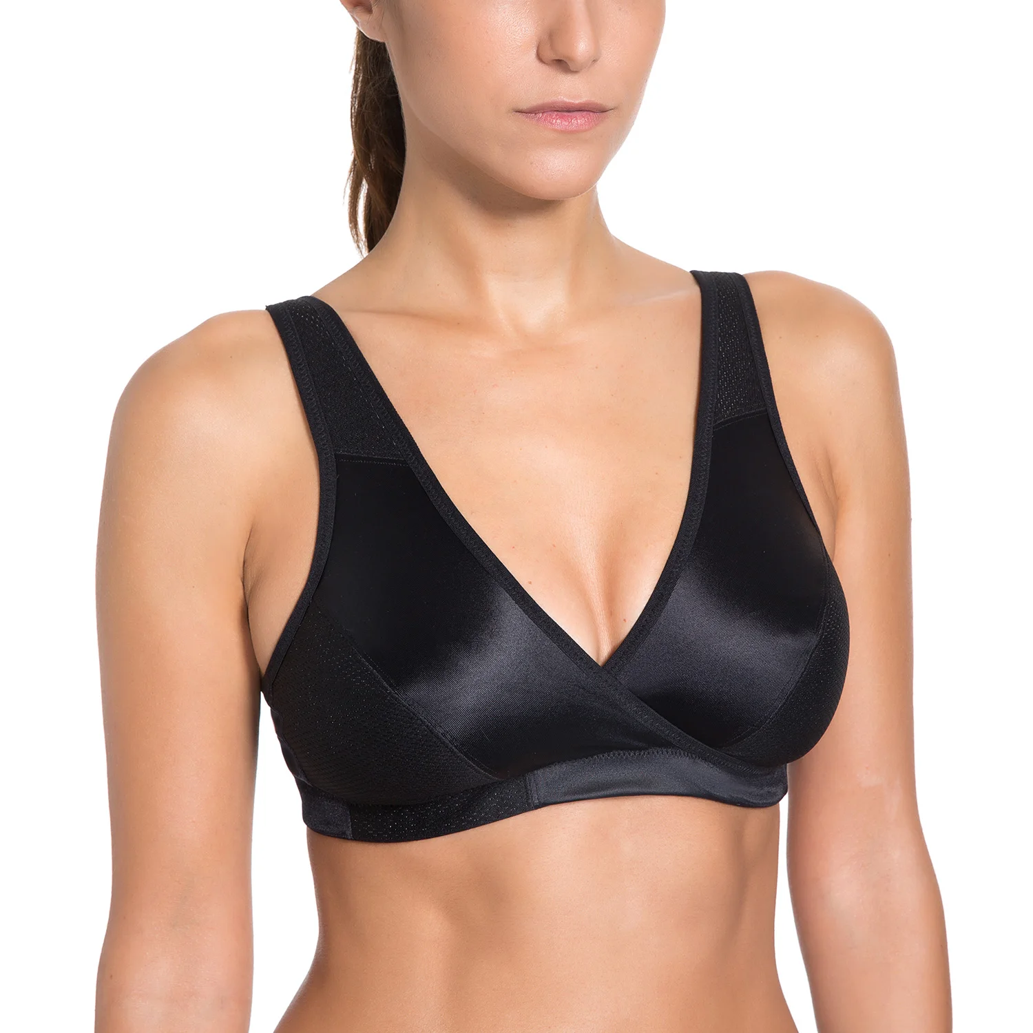 Women's Low Impact Wire Free Comfort Cross Wrap Active Yoga Sports Bra