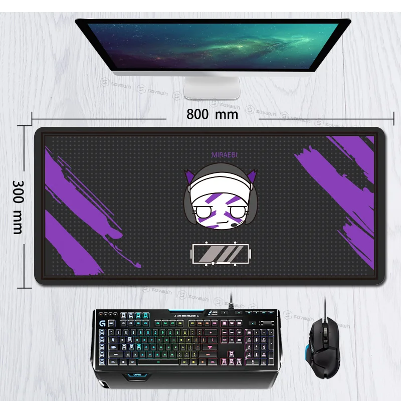 Mousepad Gamer de Borracha com Formato de Arco-íris 80x30cm Apoio para Mouse Tamanho xg para Computador e Notebook - Imagem 3