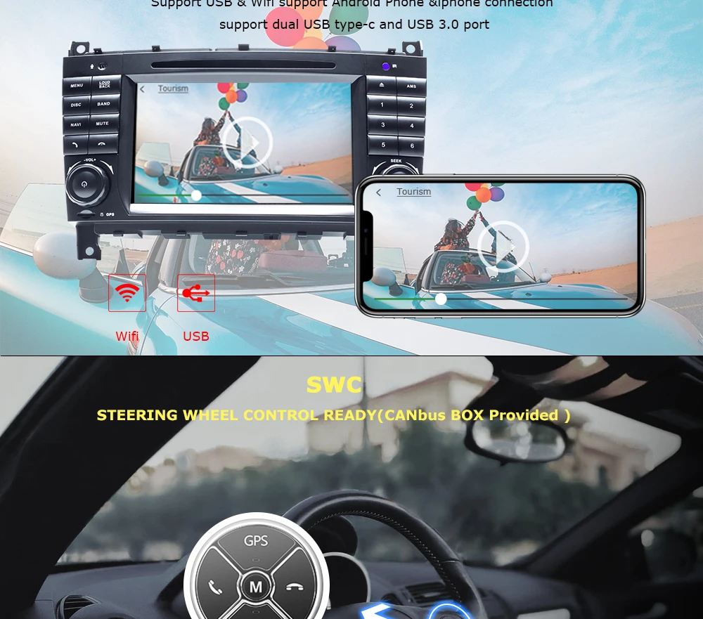 Авторадио 2 Din Android 9,0 автомобильный dvd-плеер для Mercedes benzc-класс CLC C220 W203 CLK W209 2004-2007 C200 C230 C320 C350 gps 4G